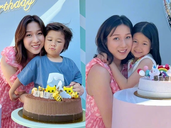 Ngọc nữ TVB Chung Gia Hân khoe bụng bầu vượt mặt trong sinh nhật hai con