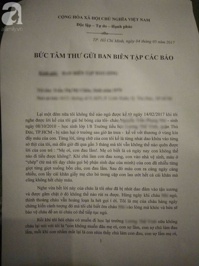 Đã 3 tháng từ ngày nghi bị xâm hại trong trường học, bé gái đau đáu hỏi mẹ: 'Tại sao kẻ xấu chưa bị bắt?' - Ảnh 5 Đã 3 tháng từ ngày nghi bị xâm hại trong trường học, bé gái đau đáu hỏi mẹ: 'Tại sao kẻ xấu chưa bị bắt?' - Ảnh 5