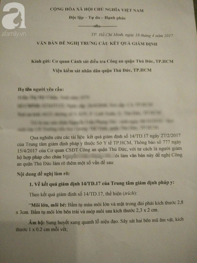 Đã 3 tháng từ ngày nghi bị xâm hại trong trường học, bé gái đau đáu hỏi mẹ: 'Tại sao kẻ xấu chưa bị bắt?' - Ảnh 7 Đã 3 tháng từ ngày nghi bị xâm hại trong trường học, bé gái đau đáu hỏi mẹ: 'Tại sao kẻ xấu chưa bị bắt?' - Ảnh 7