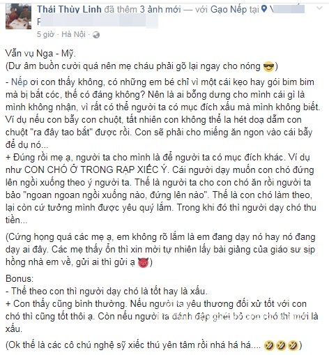 Sau Tóc Tiên, Thái Thùy Linh khéo dạy con hãy '... kiếm tiền từ sức lao động của mình' qua chuyện Nga - Mỹ - Ảnh 4 Sau Tóc Tiên, Thái Thùy Linh khéo dạy con hãy '... kiếm tiền từ sức lao động của mình' qua chuyện Nga - Mỹ - Ảnh 4