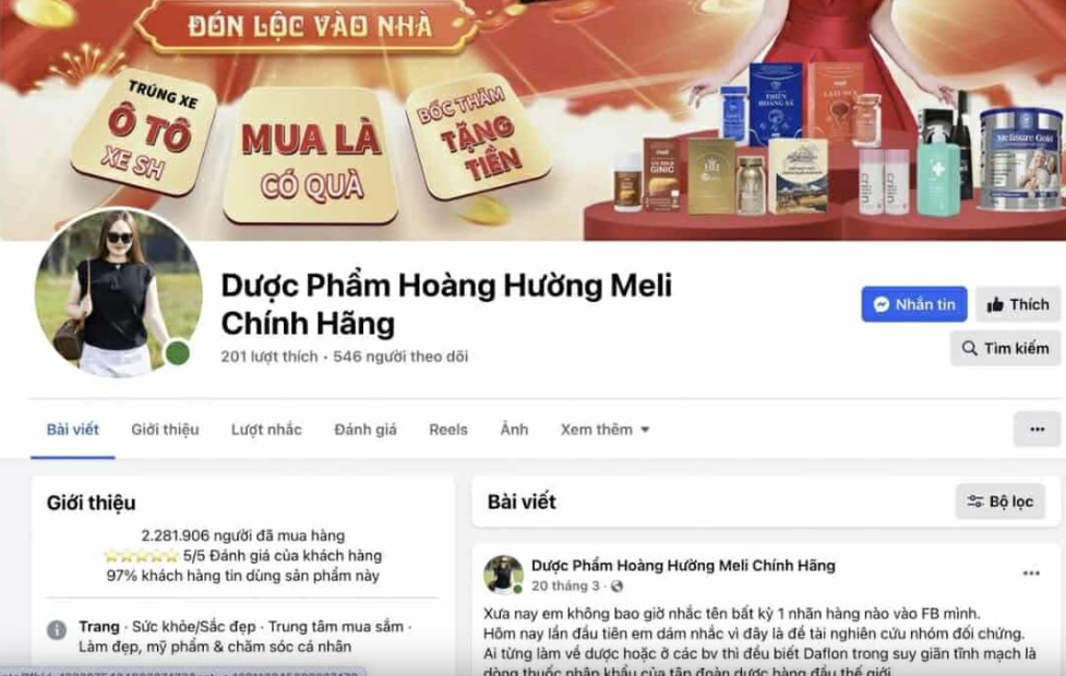 Nóng: Fanpage 'Dược phẩm Hoàng Hường Meli chính hãng' bị Bộ Y tế đề nghị xử lý vi phạm - Ảnh 1 Nóng: Fanpage 'Dược phẩm Hoàng Hường Meli chính hãng' bị Bộ Y tế đề nghị xử lý vi phạm - Ảnh 1